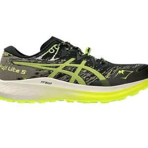 Asics black and neon yellow Fuji Lite 5 running shoe